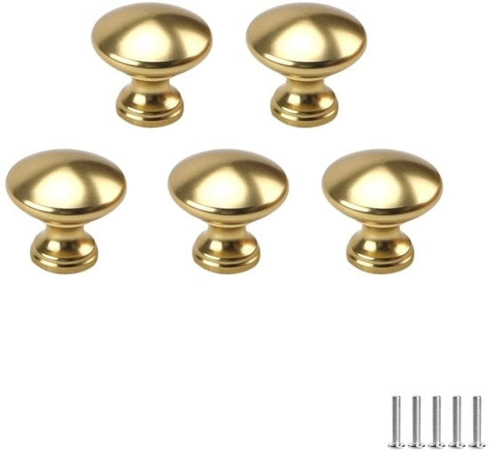 Maniglia di Cassetto in Alluminio/Rossa Stagno - 5 Pezzi - Maniglia Rotonda - Maniglia Ergonomica - Progettata in Stile Moderno/Elegante - Maniglia di Cassetto