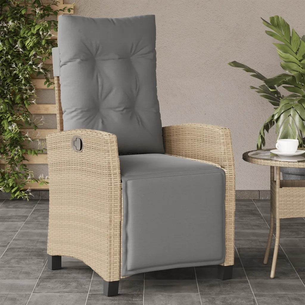 Sedie da Giardino Reclinabili 2 pz | Sedie da Esterno con Poggiapiedi Polyrattan