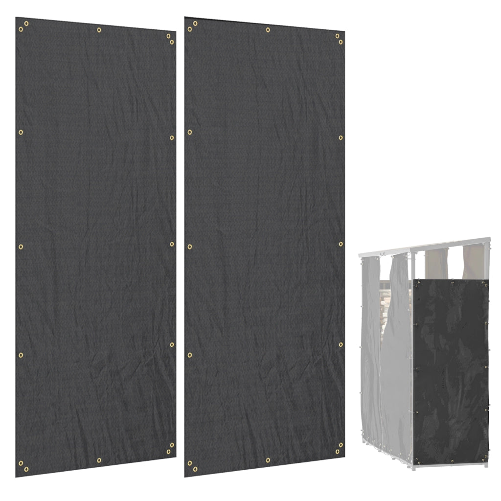 Copertura per Legna da Ardere ¨C zephmum ¨C Set 2 Pezzi, 148x62 cm, Nero