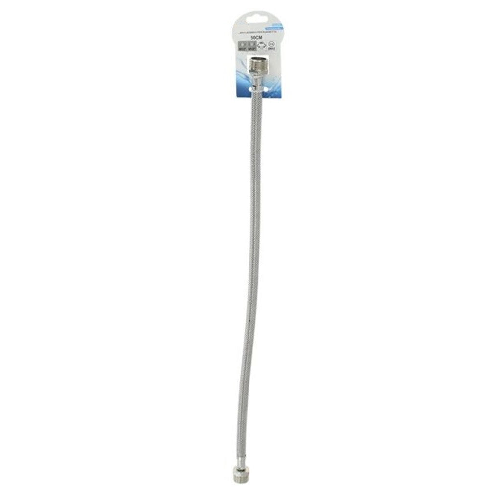 Trade Shop - Tubo Flessibile Flessibili Per Rubinetto Miscelatore Acqua øm1/2 X M1/2 Lungo 50 Cm 87968 -