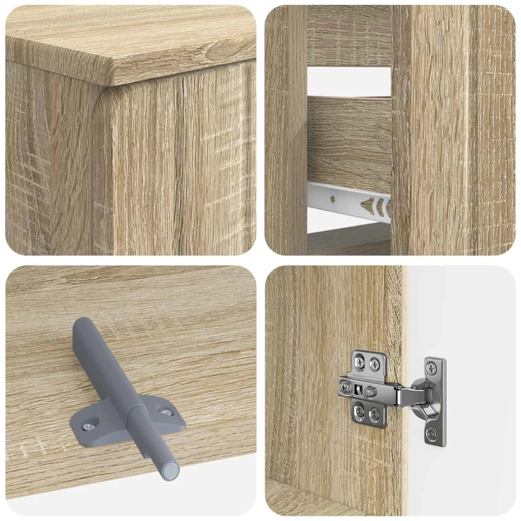 Set di Armadi da Bagno da 2 Pezzi ZWOLLE Rovere Sonoma 3418001