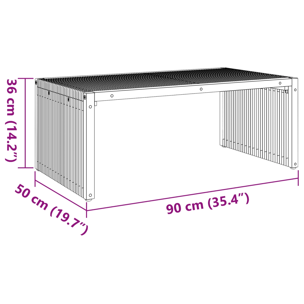 Tavolo Laterale da Giardino 90x49.7x36 cm Legno Massello Teak