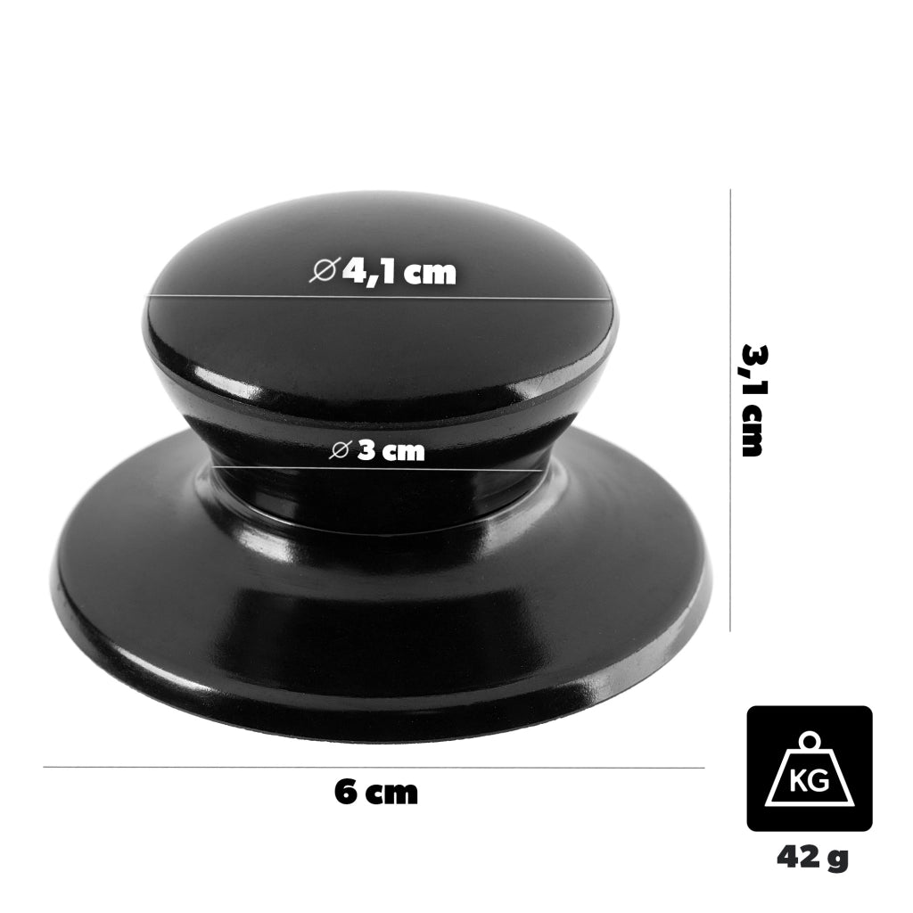 Pomello per coperchio KADAX, pomello per coperchio pentola, pomello per padella, nero, 3 pezzi