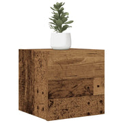Mobili Porta TV a Parete 2pz Legno Antico 30,5x30x30 cm