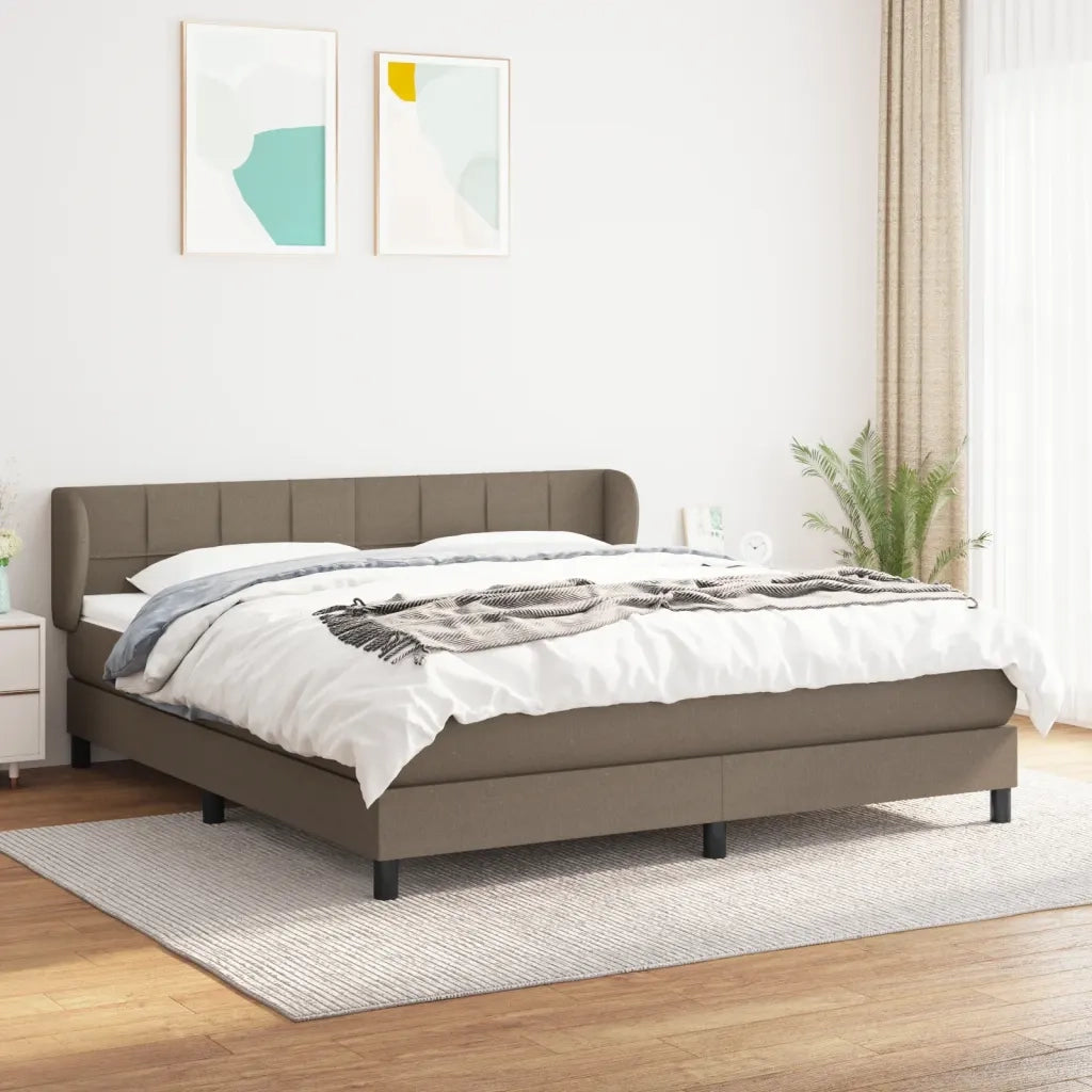 Giroletto a Molle con Materasso Tortora 160x200 cm in Tessuto 3126257