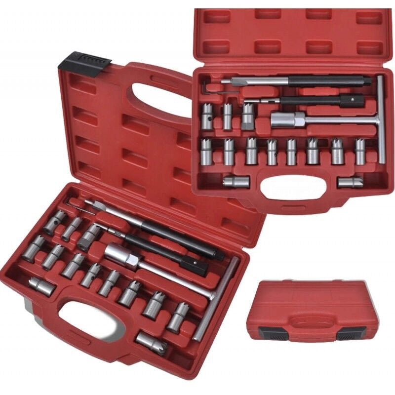 set alesatori fresa pulizia iniettore iniettori auto motore 17 pz