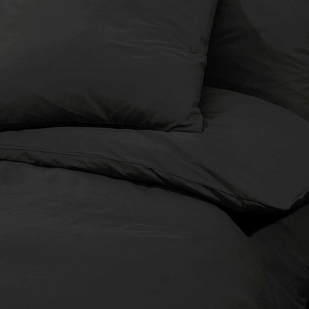 Set Copripiumino Nero 200x200 cm in Cotone CFW2189419
