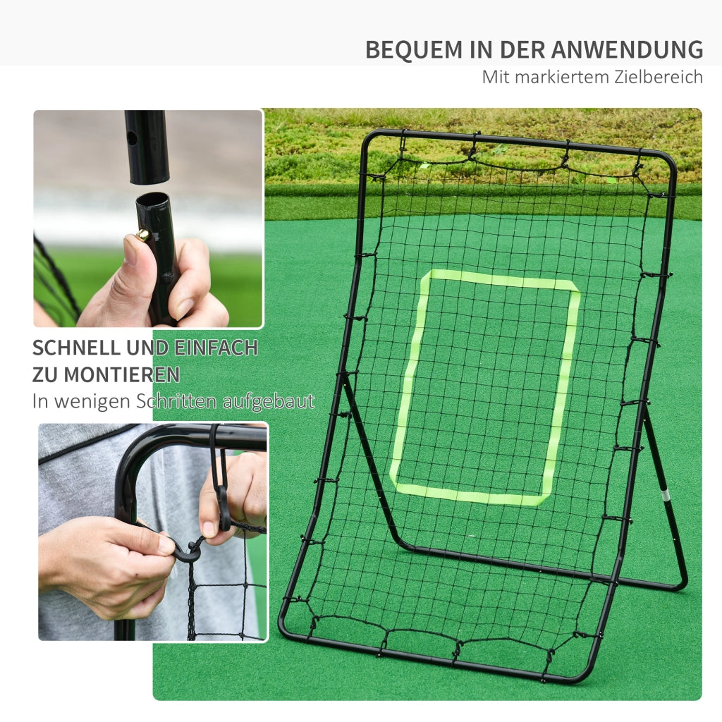 Parete di Rimbalzo per Allenamento Calcio ¨C zephmum ¨C Acciaio e PE, 75x126cm, Nero