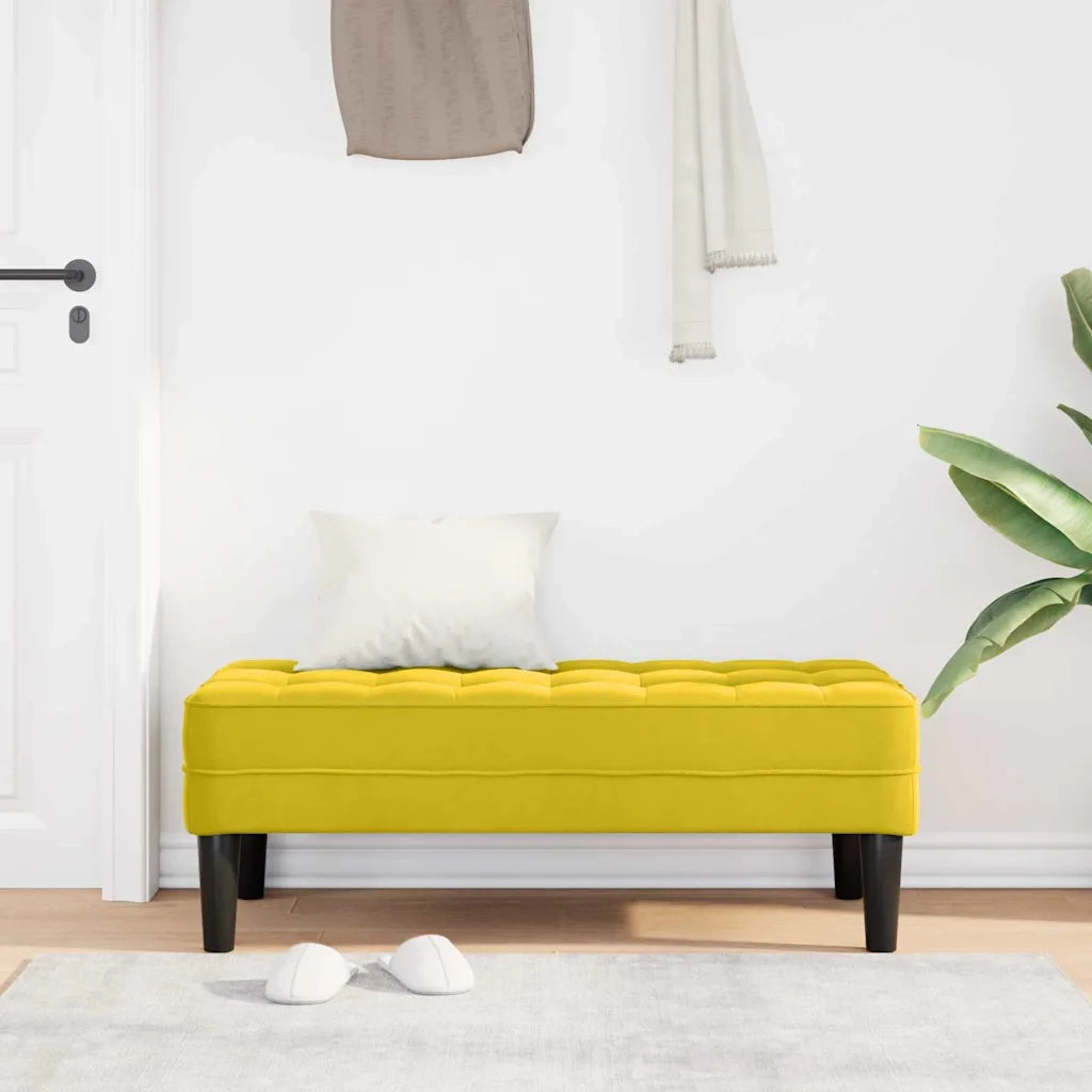 panchina con cuscino Giallo 113 x 57 x 39 cm Velluto 42001954