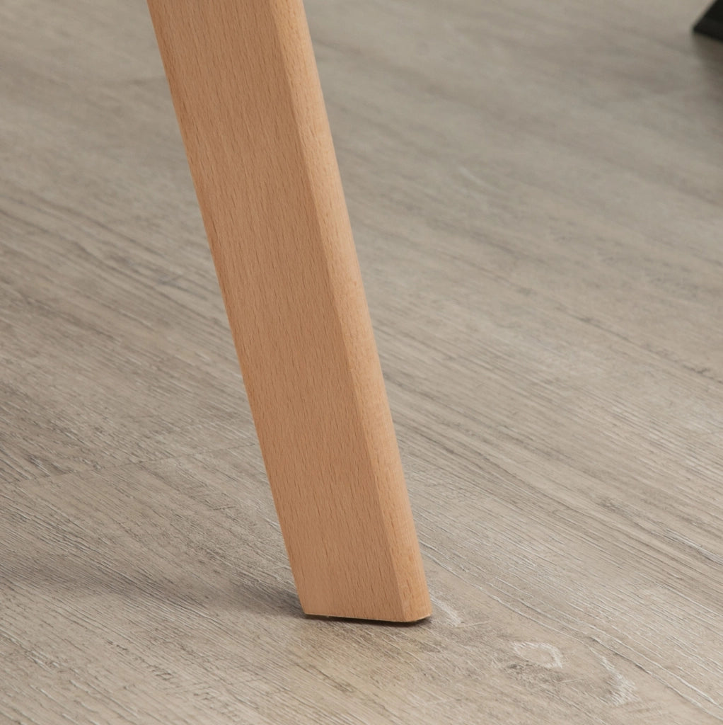 Set di 2 sedie da pranzo ergonomiche nere in poliestere e legno