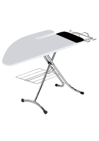 Asse da Stiro Completo Combiboard Profi 125x48 cm con Piano Stiramaniche e Ripiano Regolabile in Altezza