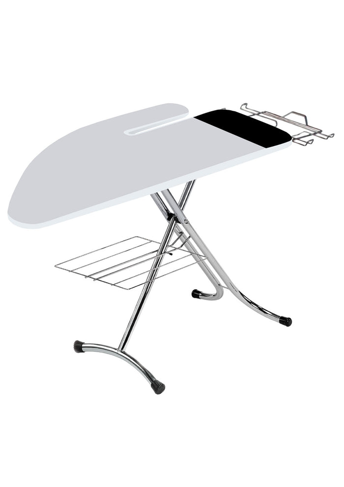 Asse da Stiro Completo Combiboard Profi 125x48 cm con Piano Stiramaniche e Ripiano Regolabile in Altezza