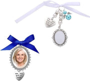 Framing Charme di Matrimonio con Messaggio "Sei Sempre Nel Mio Cuore" per Foto di Matrimonio, Compleanno o Festa di Natale, Kit per Creare un Charme in Metallo DIY con Pin e Broche