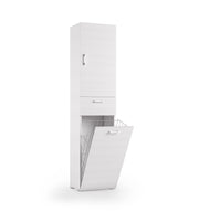 Mobile Multiuso Con Cestello Porta Biancheria e cassetto  bianco