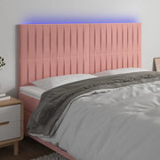 Testiera a LED-Testata con LED rosa 200x5x118/128 cm in Velluto 404541