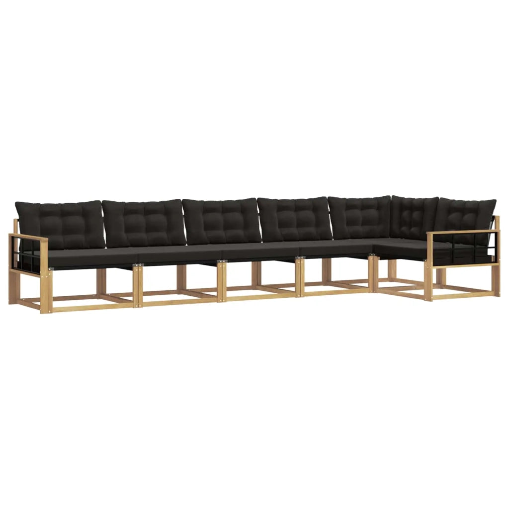 Set di divani da esterno 6 pz Bianco e Nero 3388738