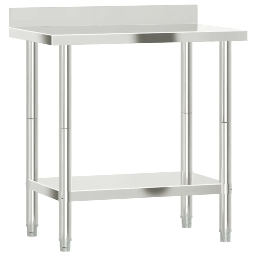 Tavolo Lavoro Cucina con Paraschizzi 82,5x55x93cm Acciaio Inox CFW6188023