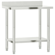 Tavolo Lavoro Cucina con Paraschizzi 82,5x55x93cm Acciaio Inox CFW6188023