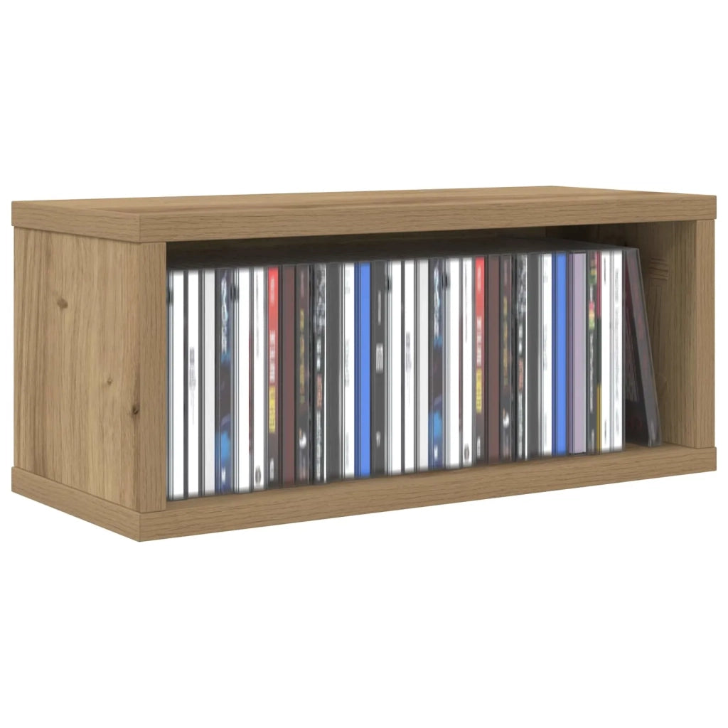 Rack per Stoccaggio CD 2 pz Rovere Artigianale 40 x 17 x 17 cm 8012728
