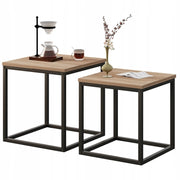 Tavolino da caffè, panca, set di tavolini 2 in 1, stile loft industriale, marrone chiaro, 50 cm