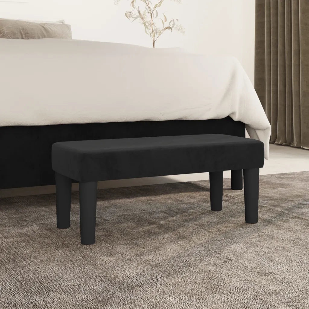 Panca Nera 70x30x30 cm in Velluto CFW5389475