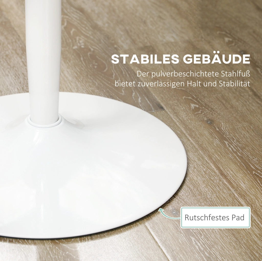 Tavolo da pranzo rotondo bianco Ø70 cm con base in acciaio