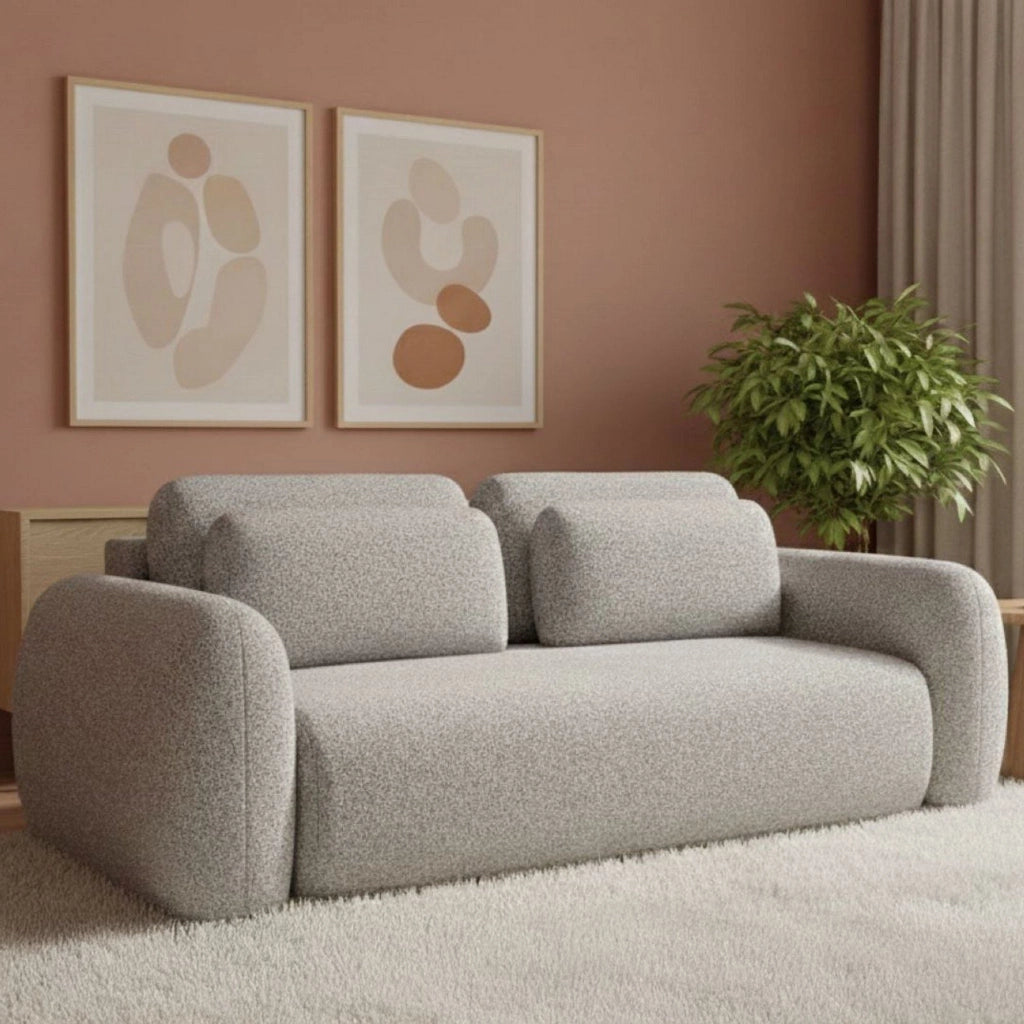 Sessame, Divano Letto 3 Posti Contenitore, 266x121 cm Grigio Chiaro