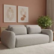 Sessame, Divano Letto 3 Posti Contenitore, 266x121 cm Grigio Chiaro