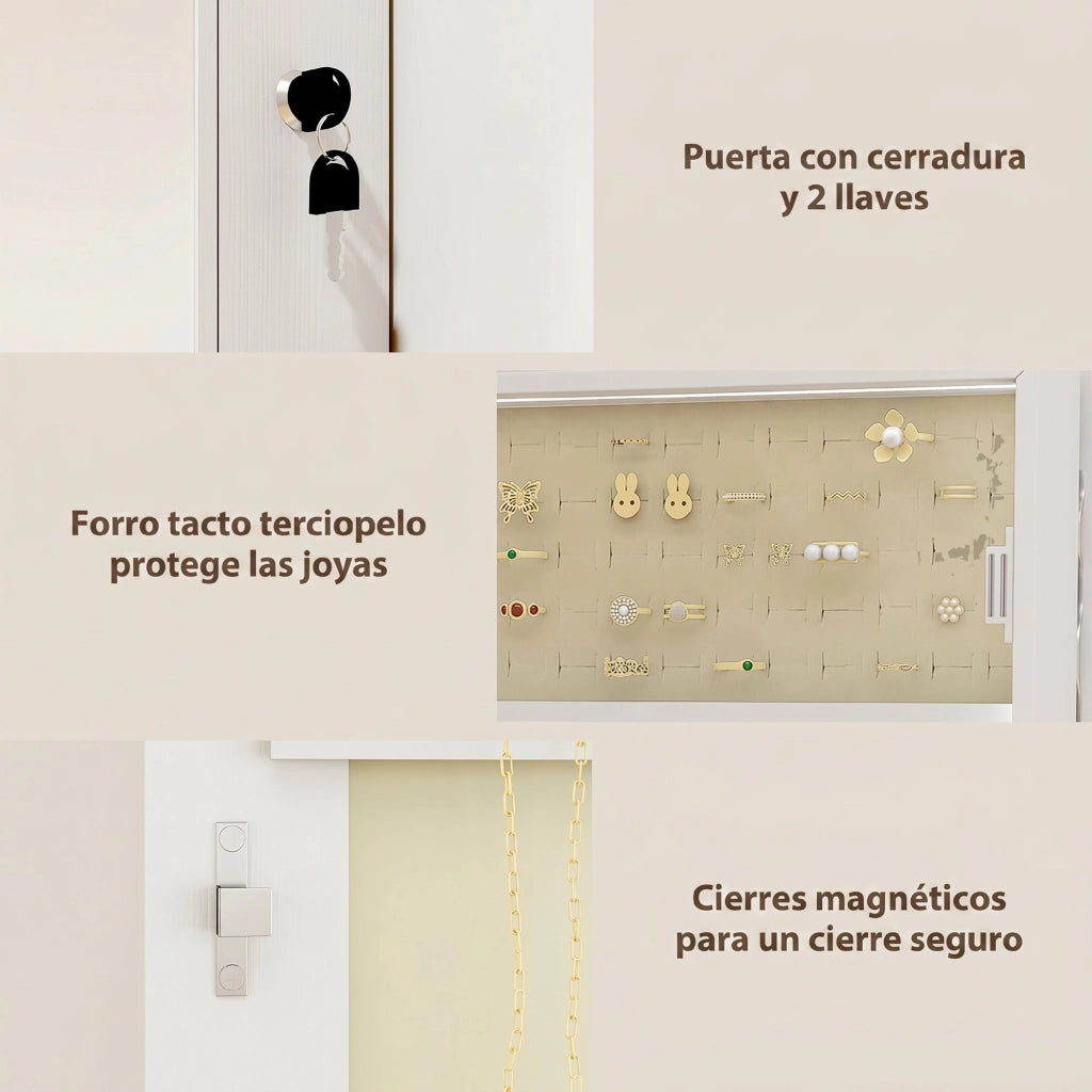 Specchio con cassetti e luce LED ¨C zephmum ¨C Bianco 60x40x cm