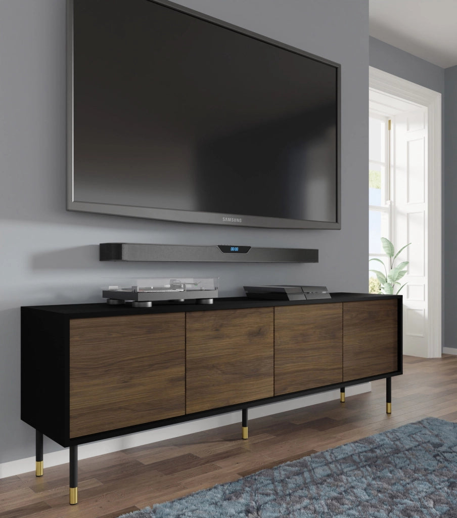 SHERWOOD PORTA TV 4P 180 NERO OPACO ROVERE CATANIA