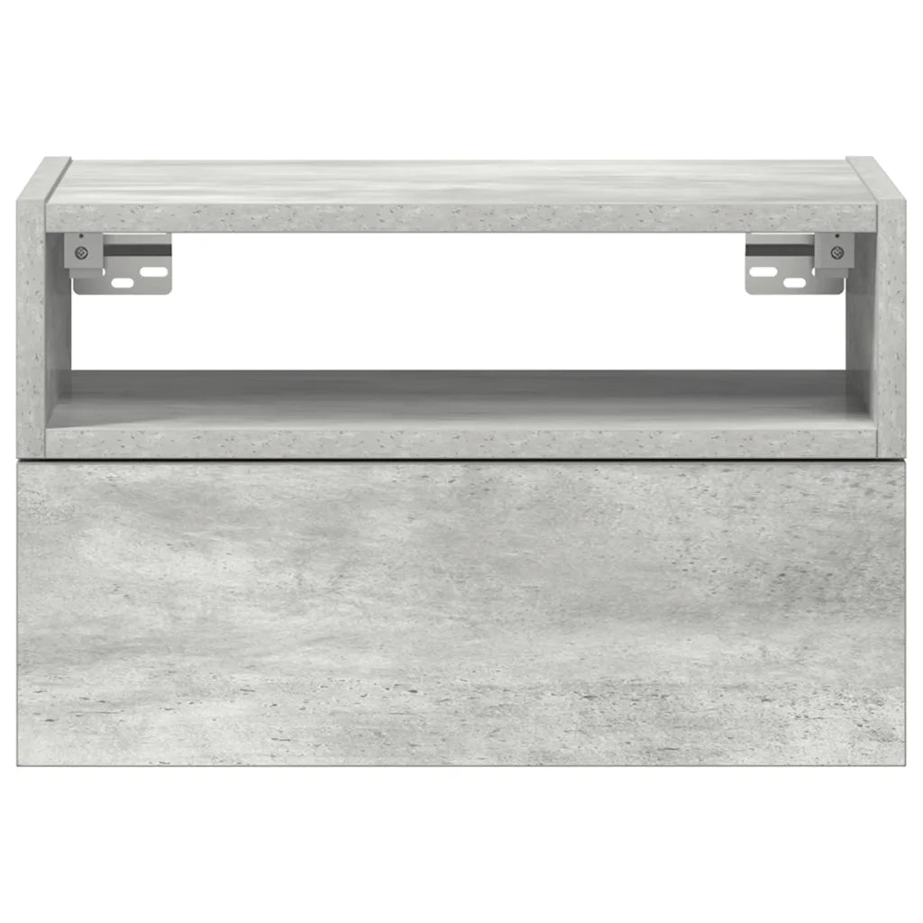Comodini a Muro 2 pz Grigio Cemento 45x26x28,5 cm 858603