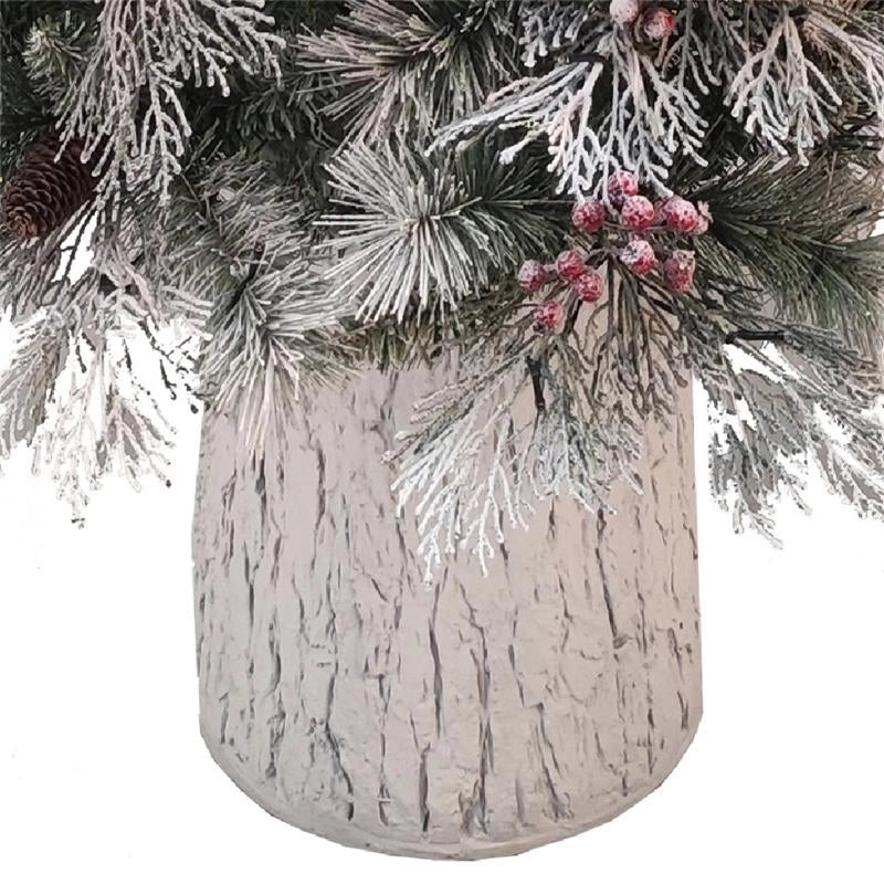 MAURY'S ALBERO DI NATALE CURMAYEUR INNEVATO CON BASE TRONCO BIANCA 180CM - RAMI 482