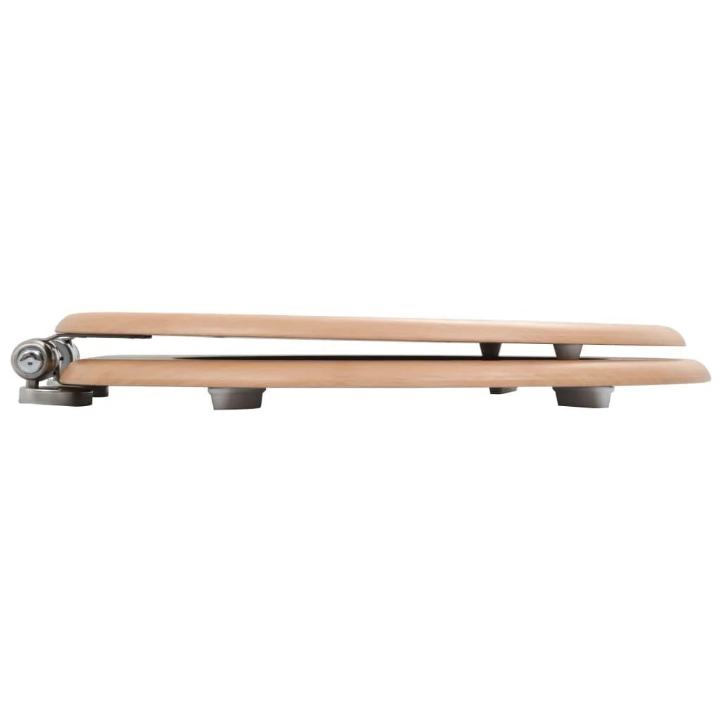 Set di 2 sedili per WC sedile per WC bagno/arredamento della casa MDF coperchio a chiusura ammortizzata bambù 02_0002962