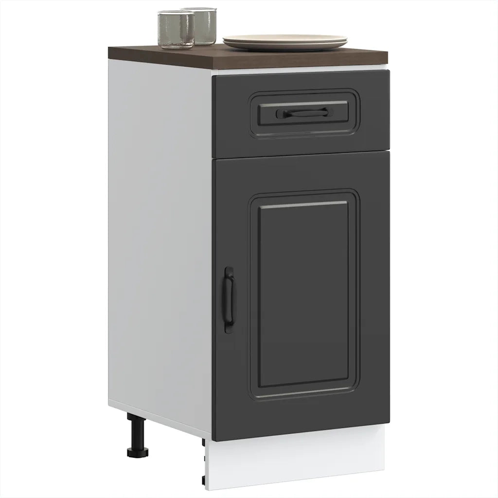 Base da Cucina-Mobile Base da Cucina Kalmar Nero in Legno Multistrato 294815