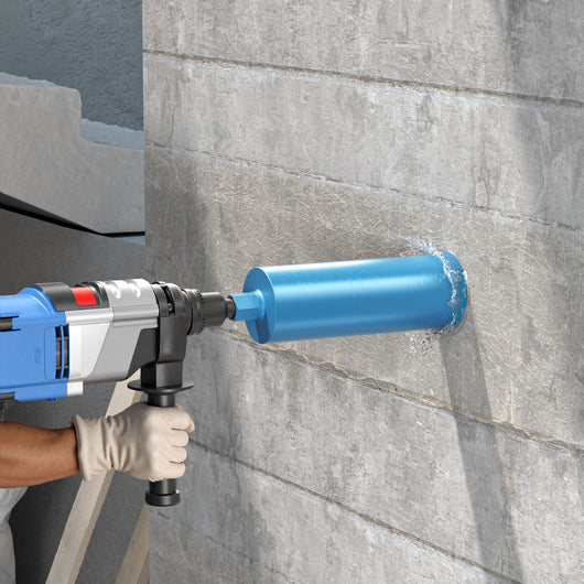 Punta diamantata per carotatrice Ø 127 mm, lunghezza 450 mm, UNC 1¼, ingranaggio a denti elicoidali, per carotaggio a umido, corona diamantata per calcestruzzo, pietra, granito