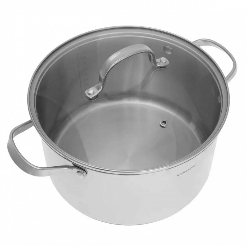 Klausberg KB-7214 Pentola in acciaio inox con coperchio da 5,9 l per tutti i piani cottura
