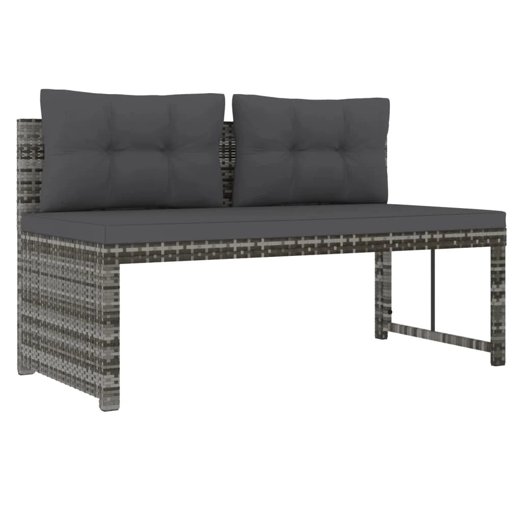 Set da pranzo da giardino 4 pezzi e cuscini in resina intrecciata grigia 02_0014762