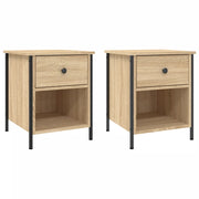 Set di 2 Comodini | Armadio da Notte | Mobiletto da notte Rovere Sonoma 40x42x50 cm in Legno Multistrato