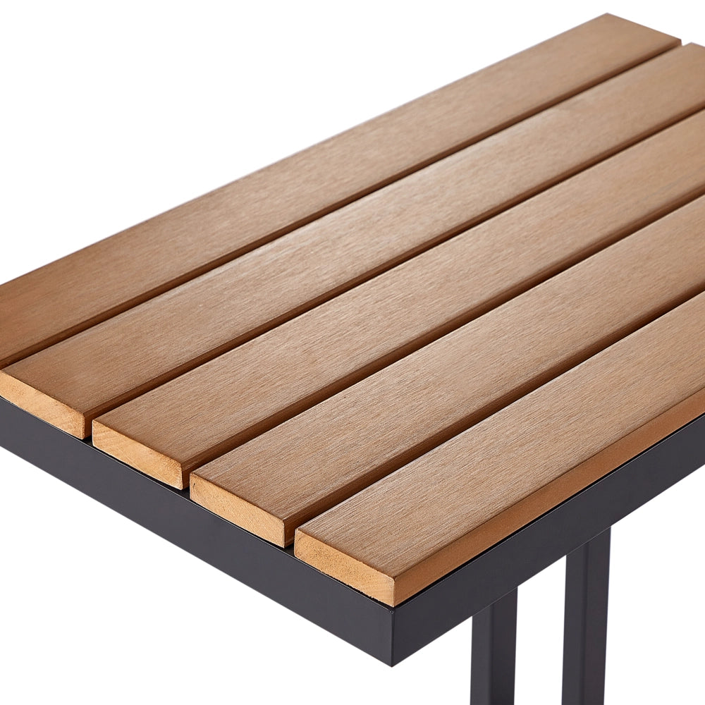 Tavolino da giardino Piano in legno plastico chiaro Struttura in alluminio nero