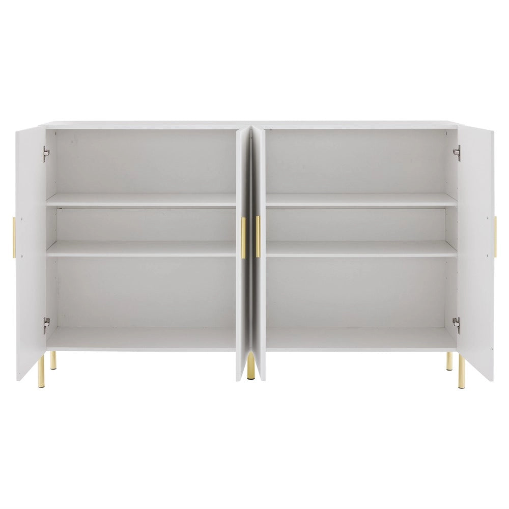 Mobile Credenza Multiuso con Ante e Ripiani ¨C MINIMAL ¨C Bianco Opaco, 160x35x100
