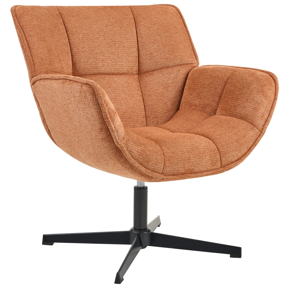 oltrona imbottita con seduta curva struttura girevole seduta arancione girevole moderna seduta ampia design retrò
