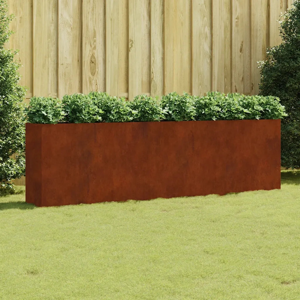 Fioriera | Cassetta per fiori | Vaso Rialzata da Giardino 280x40x80 cm in Acciaio Corten