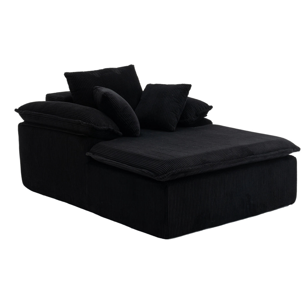 Divano 177x122x92 cm senza installazione; schienale ergonomico; in velluto a coste nero