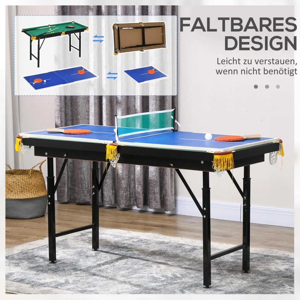 Tavolo da Biliardo 2 in 1 con Ping Pong ¨C Xylo ¨C 140x63x80cm Blu/Verde
