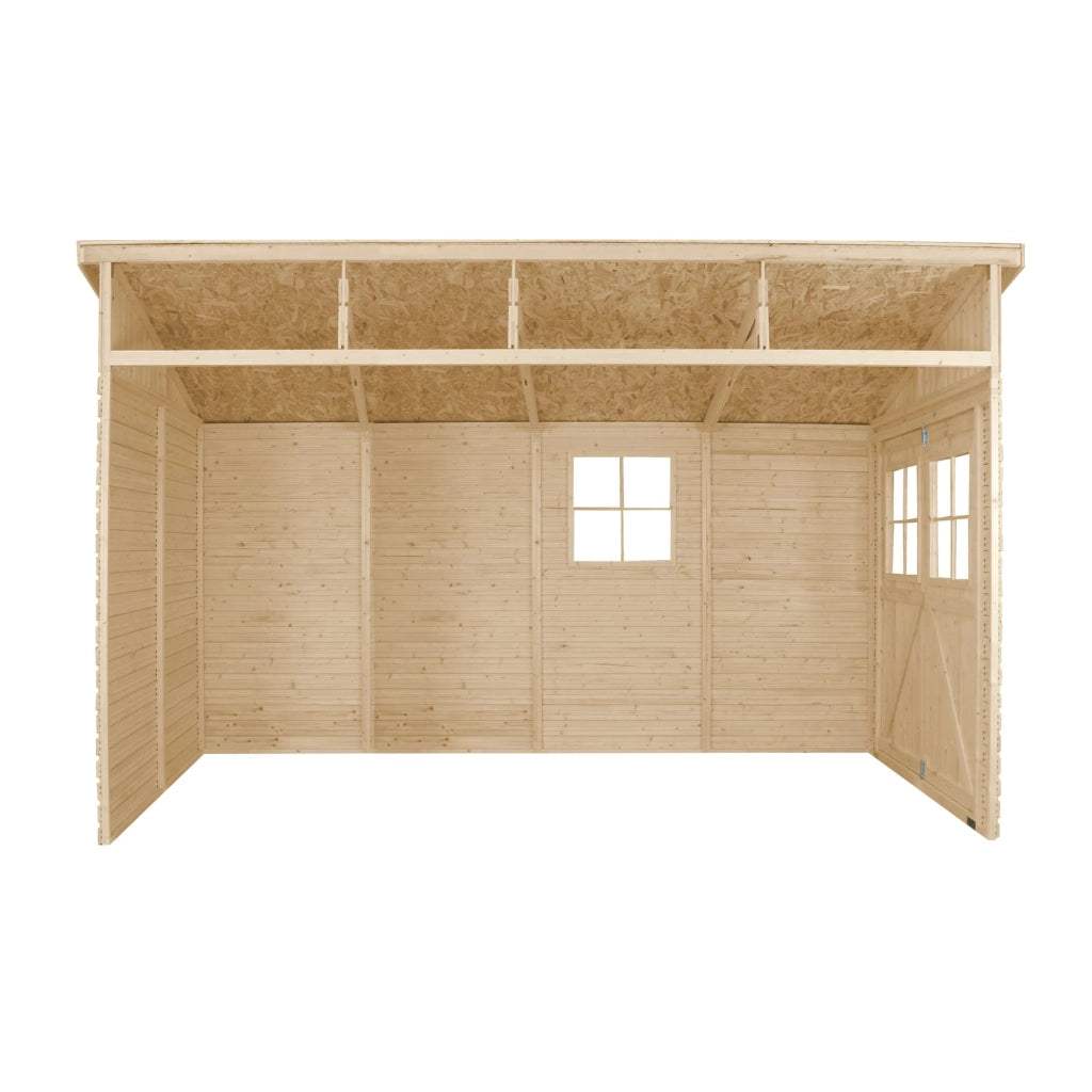 Casa da giardino in legno (senza parete laterale) - 8 m?² - TIMBELA M340