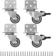 4 ruote con freno, 4 ruote senza freno, 25 mm ruote per lettini, mobili, ruote pieghevoli pesanti, piccole con 20 viti. Utilizzabili per mobili, lettini e vasi per piante.