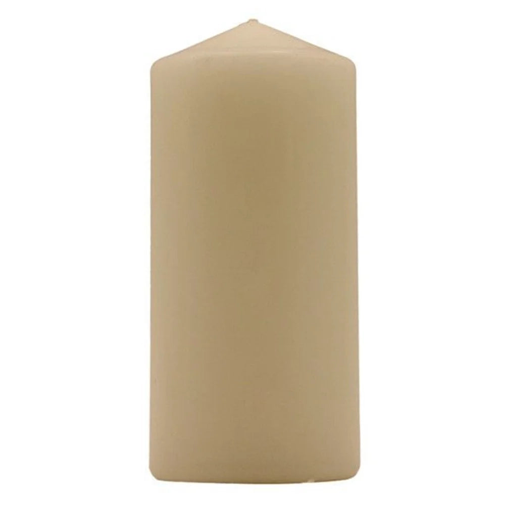 Trade Shop - Set 12pz Candela Crema Forma Cilindrica 150x70mm Decorazioni Interni Centrotavola 032388 -