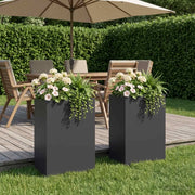 Vaso da giardino 2 pz Nero 50 x 30 x 75 cm 8005541