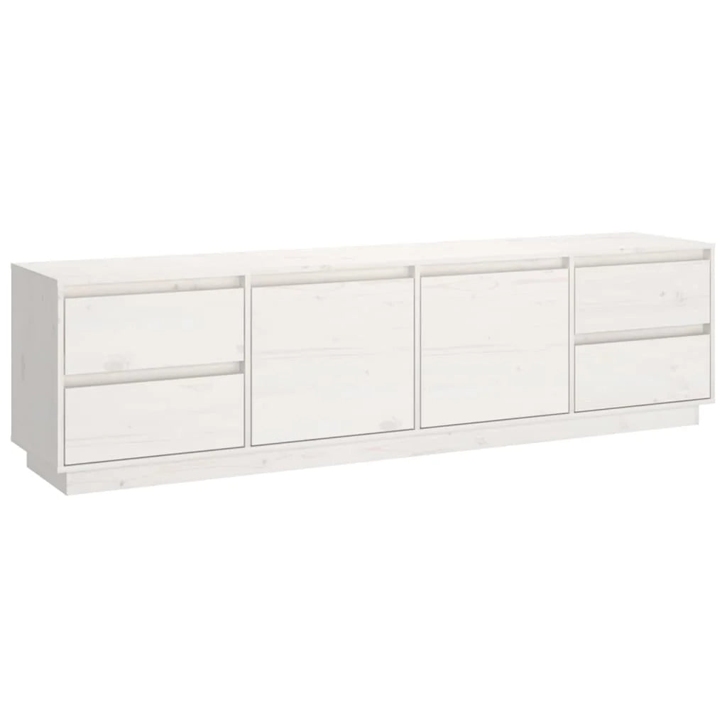 Mobile TV multimediale scaffale TV credenza mobile TV sala da pranzo soggiorno camera da letto 176 x 37 x 47,5 cm legno di pino massiccio bianco 02_0026080