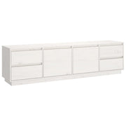 Mobile TV multimediale scaffale TV credenza mobile TV sala da pranzo soggiorno camera da letto 176 x 37 x 47,5 cm legno di pino massiccio bianco 02_0026080